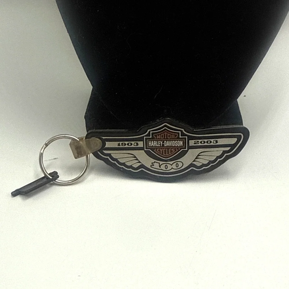 Harley-Davidson 100th Anniversary Keychain 1903-2003 St Petersburg FL Wings Logo